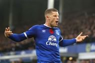 LIVERPOOL, ENGLAND - OCTOBER 30: Ross Barkley of Everton celebrates scoring his sides second goal during the Premier League match between Everton and West Ham United at Goodison Park on October 30, 2016 in Liverpool, England.  (Photo by Michael Steele/Getty Images)